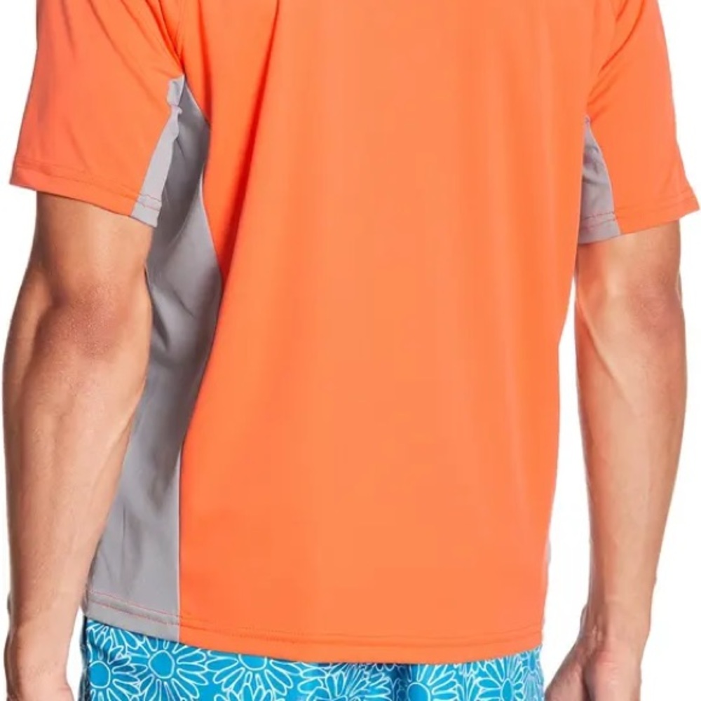 Nordstrom Orange and Gray Rash Guard Swim Top